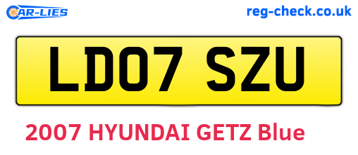 LD07SZU are the vehicle registration plates.