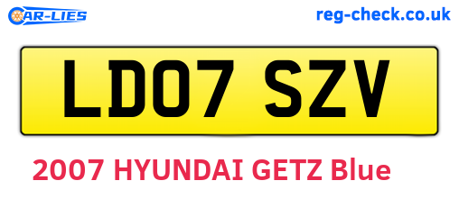 LD07SZV are the vehicle registration plates.