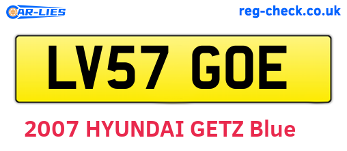 LV57GOE are the vehicle registration plates.