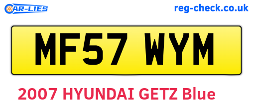 MF57WYM are the vehicle registration plates.