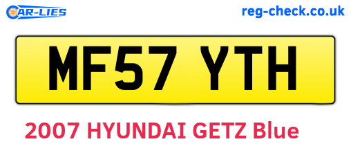 MF57YTH are the vehicle registration plates.