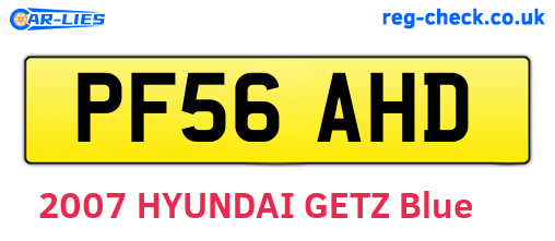 PF56AHD are the vehicle registration plates.