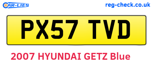 PX57TVD are the vehicle registration plates.