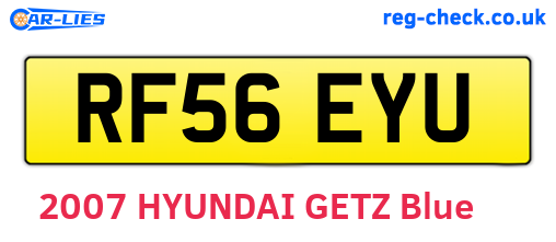 RF56EYU are the vehicle registration plates.