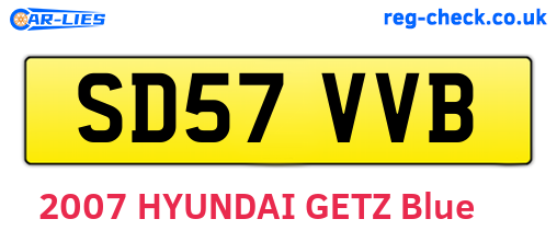 SD57VVB are the vehicle registration plates.