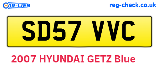 SD57VVC are the vehicle registration plates.