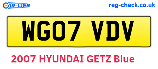 WG07VDV are the vehicle registration plates.