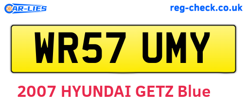 WR57UMY are the vehicle registration plates.