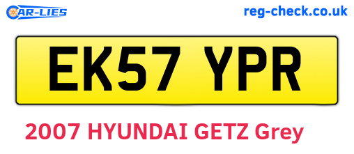 EK57YPR are the vehicle registration plates.