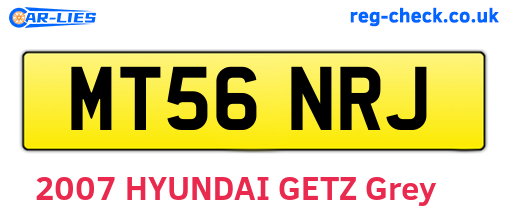 MT56NRJ are the vehicle registration plates.