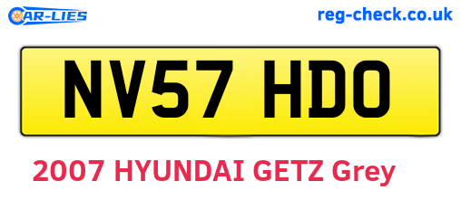NV57HDO are the vehicle registration plates.
