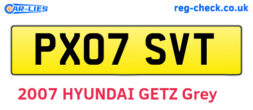 PX07SVT are the vehicle registration plates.