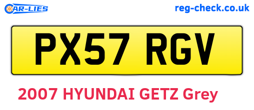 PX57RGV are the vehicle registration plates.