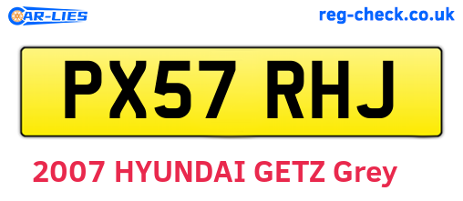 PX57RHJ are the vehicle registration plates.