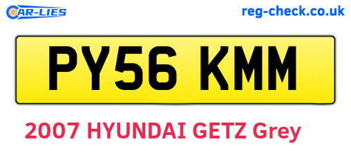 PY56KMM are the vehicle registration plates.