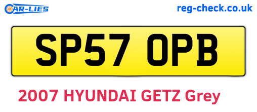SP57OPB are the vehicle registration plates.