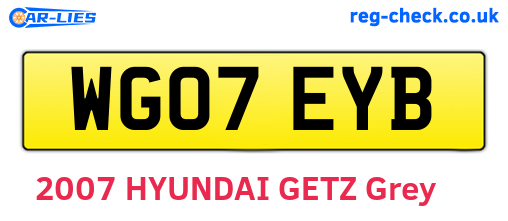 WG07EYB are the vehicle registration plates.