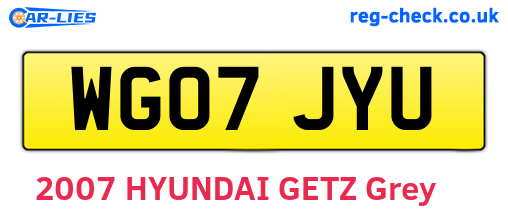 WG07JYU are the vehicle registration plates.