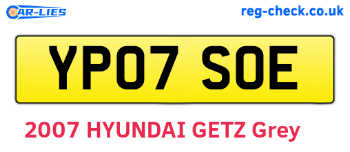 YP07SOE are the vehicle registration plates.
