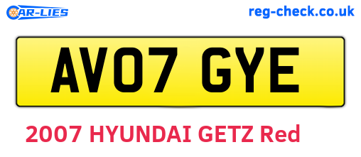 AV07GYE are the vehicle registration plates.