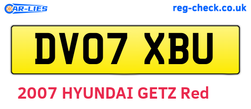 DV07XBU are the vehicle registration plates.