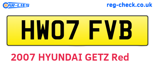 HW07FVB are the vehicle registration plates.