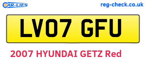 LV07GFU are the vehicle registration plates.