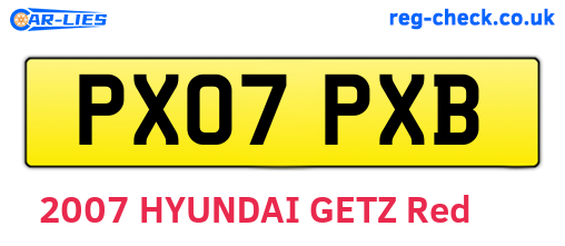 PX07PXB are the vehicle registration plates.