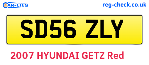 SD56ZLY are the vehicle registration plates.