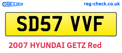 SD57VVF are the vehicle registration plates.