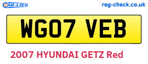 WG07VEB are the vehicle registration plates.