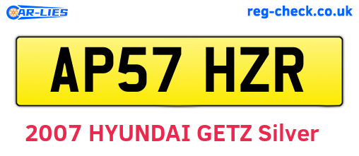 AP57HZR are the vehicle registration plates.