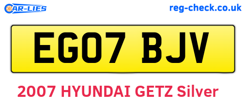 EG07BJV are the vehicle registration plates.