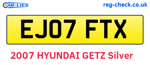 EJ07FTX are the vehicle registration plates.