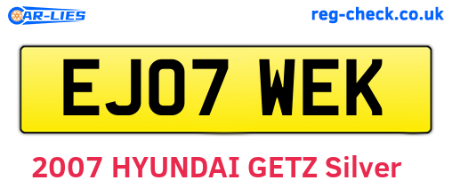 EJ07WEK are the vehicle registration plates.