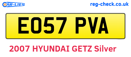 EO57PVA are the vehicle registration plates.
