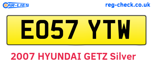 EO57YTW are the vehicle registration plates.