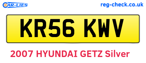 KR56KWV are the vehicle registration plates.