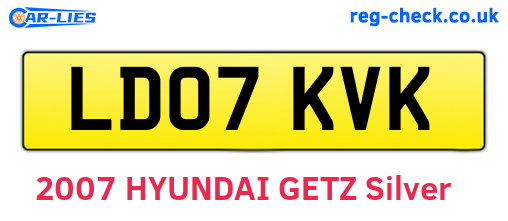 LD07KVK are the vehicle registration plates.