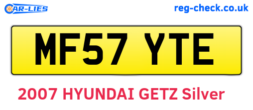 MF57YTE are the vehicle registration plates.