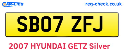 SB07ZFJ are the vehicle registration plates.