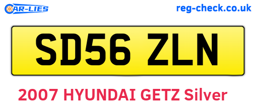SD56ZLN are the vehicle registration plates.