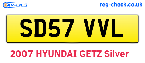 SD57VVL are the vehicle registration plates.