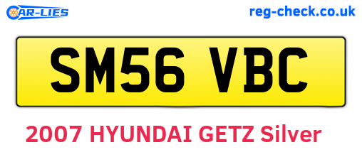 SM56VBC are the vehicle registration plates.