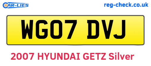 WG07DVJ are the vehicle registration plates.