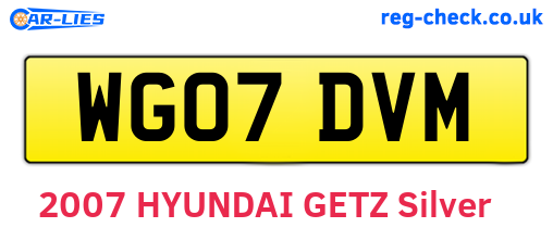 WG07DVM are the vehicle registration plates.