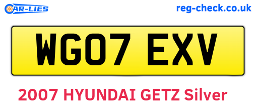WG07EXV are the vehicle registration plates.