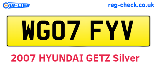 WG07FYV are the vehicle registration plates.