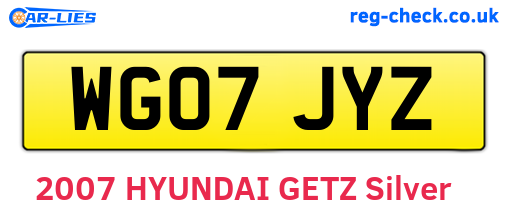 WG07JYZ are the vehicle registration plates.