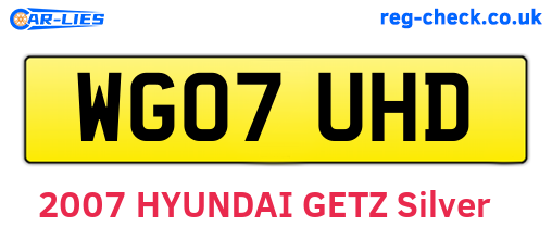 WG07UHD are the vehicle registration plates.